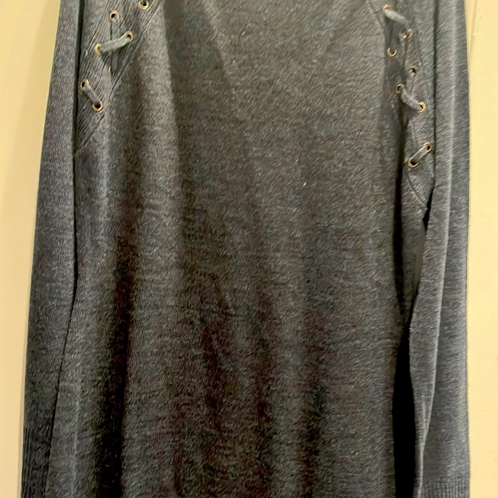 Brand new with tags. Beautiful detail. Grey wool tunic dress